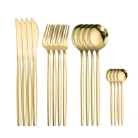 stainless steel tableware gold cutlery fork spoon set gooden cutlery dinnerware dinner set western kitchen knife fork spoon set