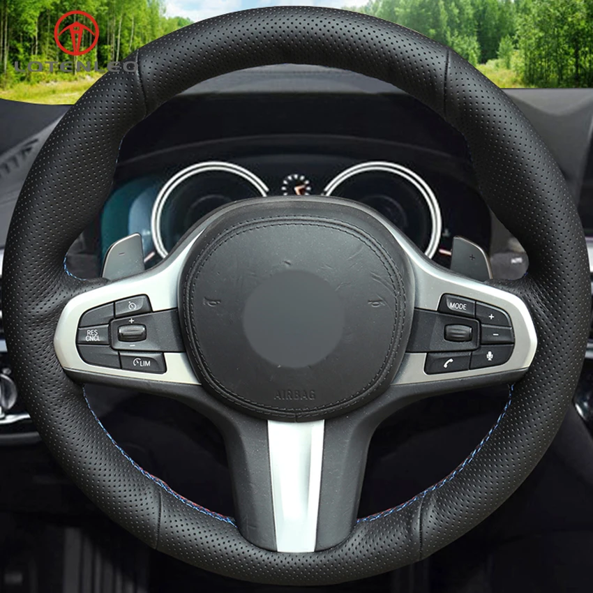 LQTENLEO черный чехол на руль из искусственной кожи для BMW M Sport G30 G31 G32 G20 G21 G12 G14 G15 G16 X3 G01