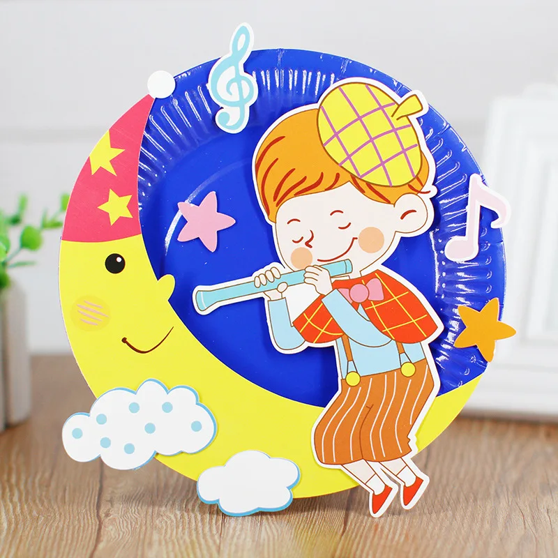 moon Детский сад много декоративных поделок diy игрушки головоломка бумажный лоток ремесла детские развивающие игрушки для детей Девочка/Мальчик Рождественский подарок 906 - Цвет: moon
