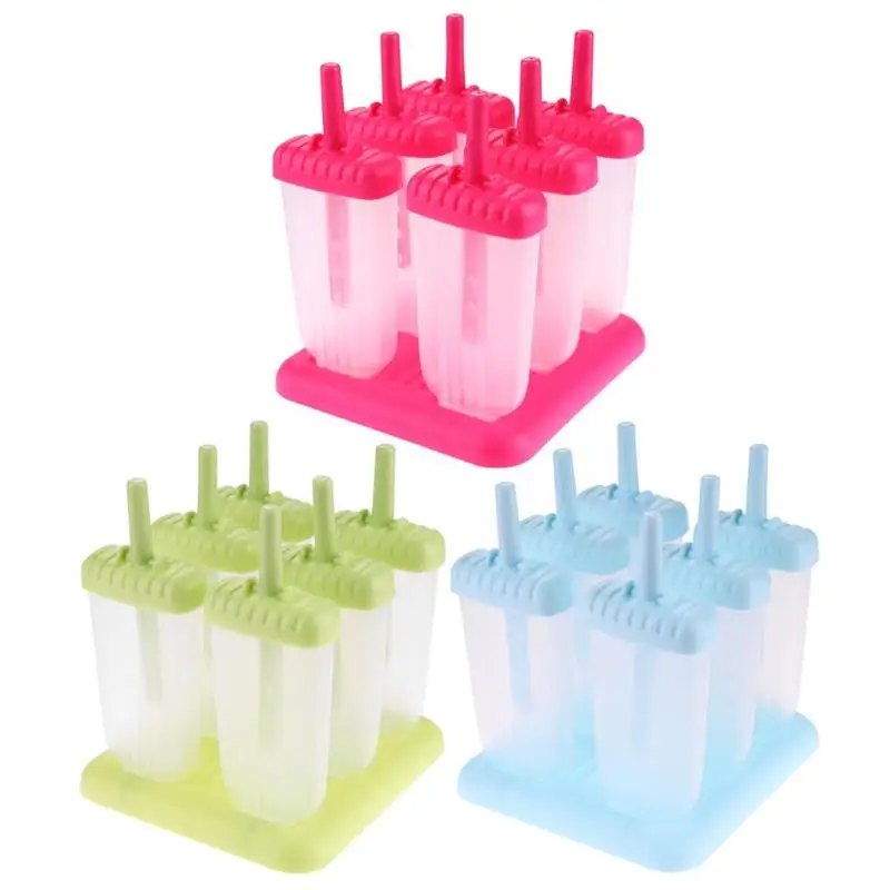 

Plastic Ice Cream Mould Tray Popsicle Barrel DIY Mold Dessert Ice Cream Mold with Safe Popsicle Stick Ice Lolly Mould Home Kitch