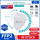 5-200 шт. FFP2 Mascarillas CE маски для лица взрослых 5 слоев фильтр велосипеде маска фильтрации маска для полости рта пылезащитный Респиратор маска