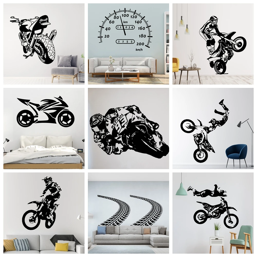 

Creative Road And Motorcycle Wall Stickers For Cycle Lovers Living Room Bedroom Kids Room Home Decoration Sticker Decal Mural