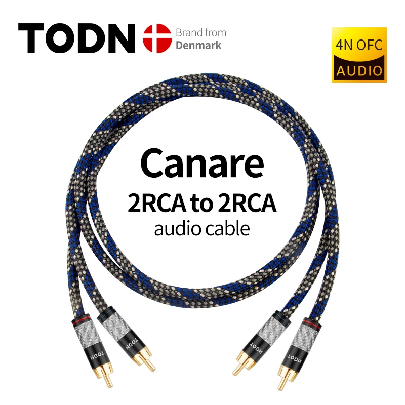 

canare 1 pair RCA audio cable 2 RCA to 2 RCA Interconnect Cable HIFI Stereo 4N OFC Male to Male For Amplifier DAC TV