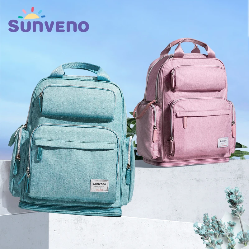 SUNVENO, модная сумка для подгузников, рюкзак, большая вместительность, сумка для мам, рюкзак для мам, стильная коляска, детские пеленки, сумки для мам