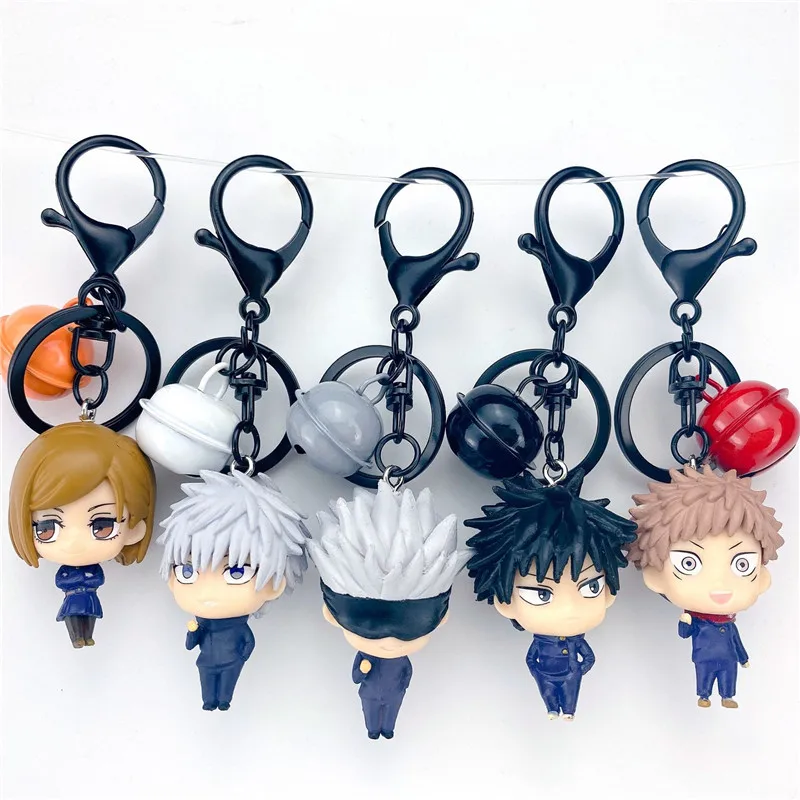 

A Group Of Hot Animation Jujutsu Kaisen Keychains Q Version Twisting Egg Gojo Satoru Key Chain Lovely Gift For A Friend