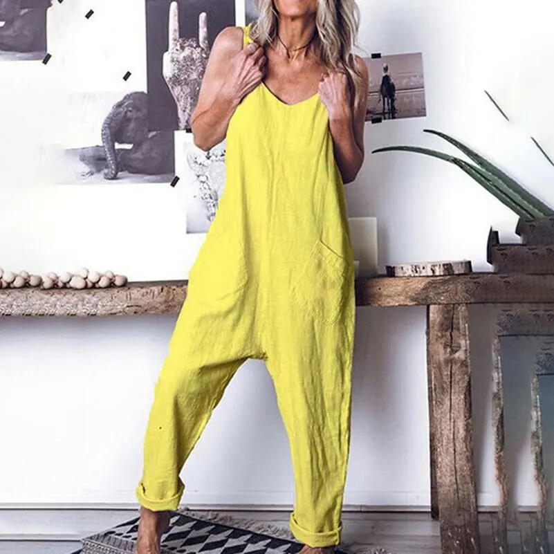 Imixlot Ретро Свободные Комбинезоны женские Плюс Размер Летние повседневные