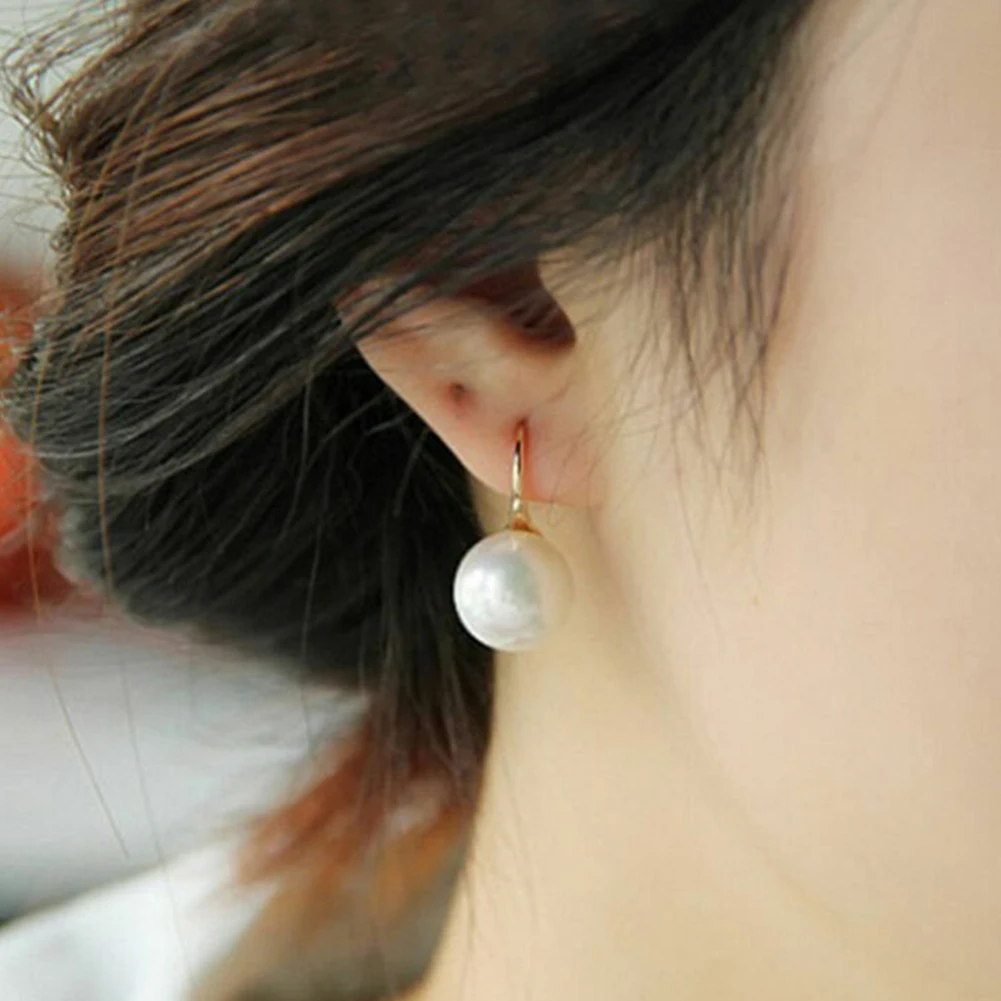 Модные женские искусственный жемчуг мини серьги для ушей крючки вечерние