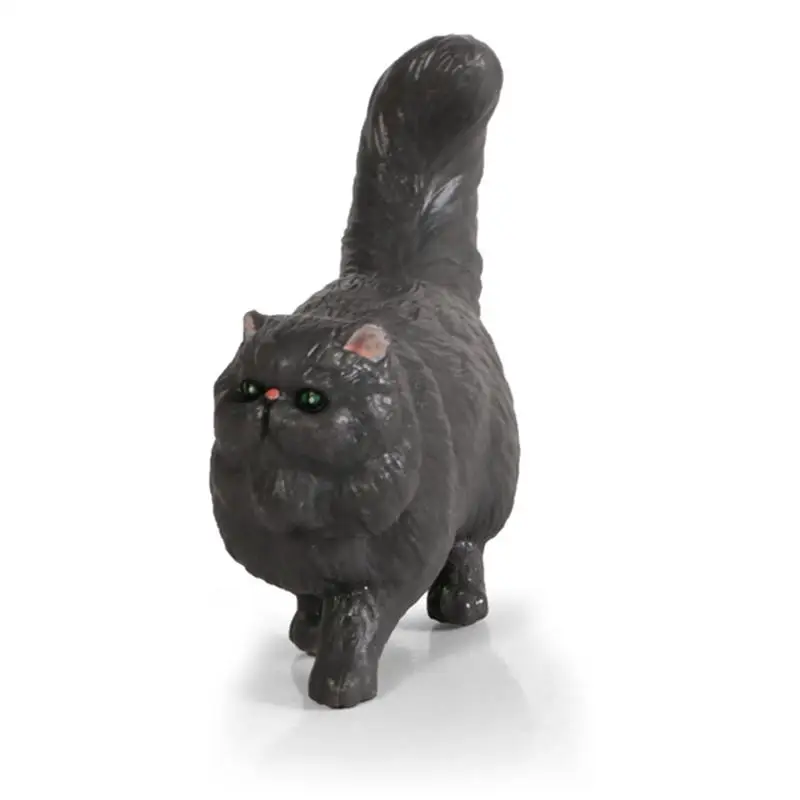 Animal Modelo de gato estatuilla adorno ornamento de la casa de decoraci&oacute;n casa adorno para paisaje casero (blanco)-1