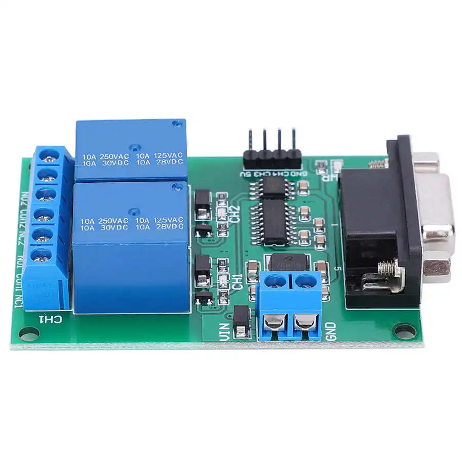 

2 Channel Serial Port Relay Module RS232 UART Protocol DB9 Interface Remote Control Switch Board TB351 Relay Module