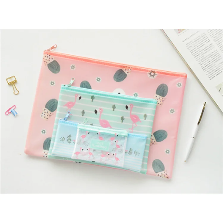 Модная прозрачная косметичка с фламинго дорожный Органайзер на молнии для