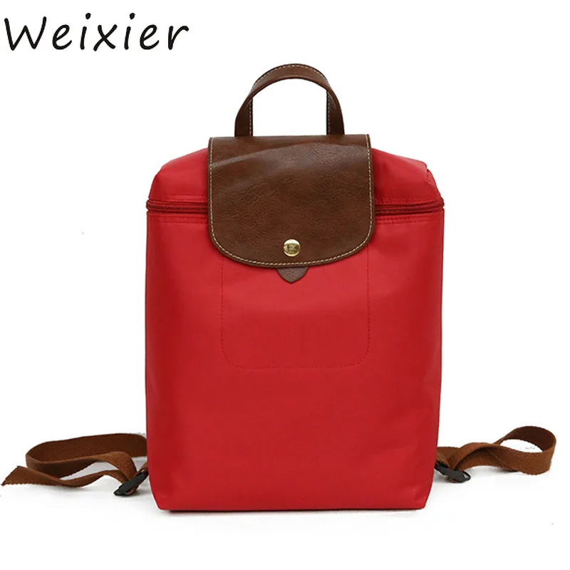 

WEIXIER PU Leather Oxford Girl School Bag Solid Backpack Travel Bag For Teenage Women Casual Shoulder Bag Student Rucksack LW-60