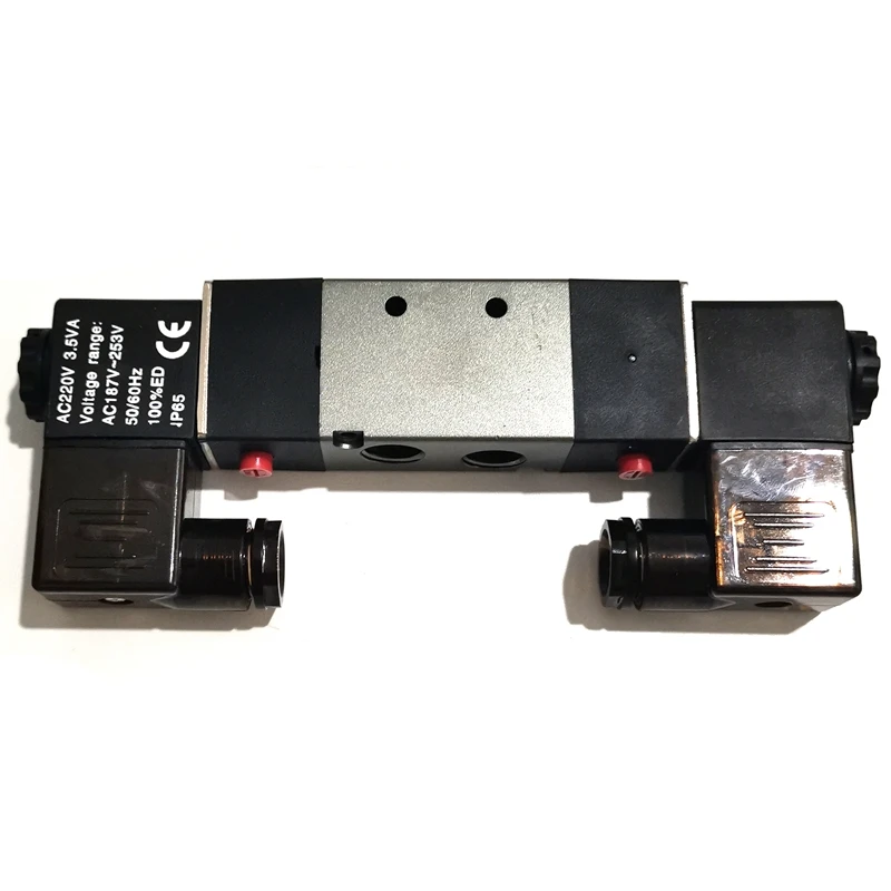 220 В пневматический двойной электрический Соленоидный клапан 2 положения 5