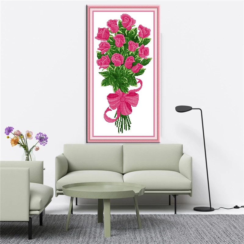 Joy Sunday counted cross stitch The rose Cotton Thread Painting 11CT14CT DIY Needlework Kits Embroidery DMS Cross Stitch | Дом и сад