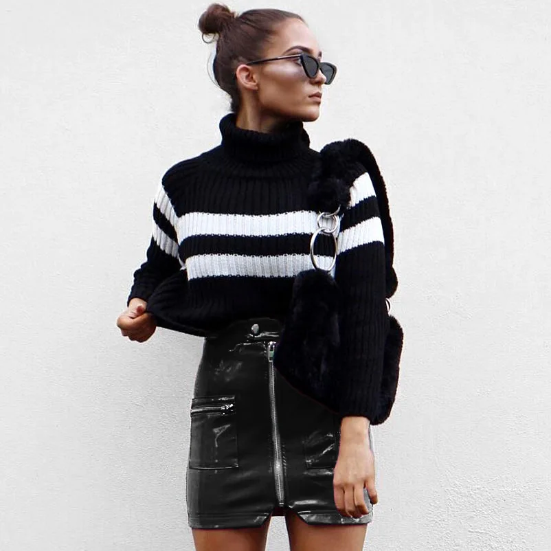 

High Waist Skirts Women Summer Black Short Slit Sexy Club Mirco Skirt Pencil Fit Zipper Tight Jupe Femme Fashion XS Leather 2020
