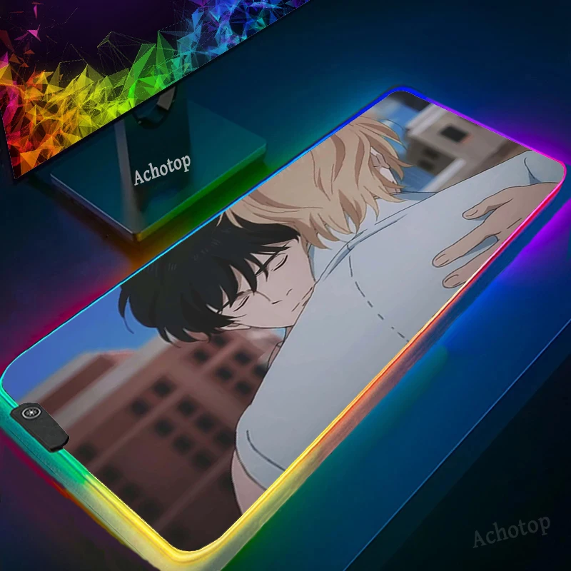 

Cool New RGB Banana Fish BIG Mouse pad PC Computer mat Top Selling Wholesale Gaming Pad Mouse LED Carpet mouse Computer Play mat