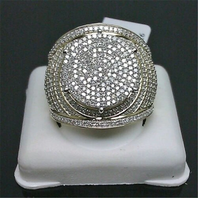 10K роскошное микро кольцо с бриллиантами для женщин Anillos Bizuteria свадебное изящное