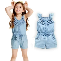 1 6 years old girls suspender pant jeans short trousers jeans jumpsuits ankle length kids toddler clothing outfits