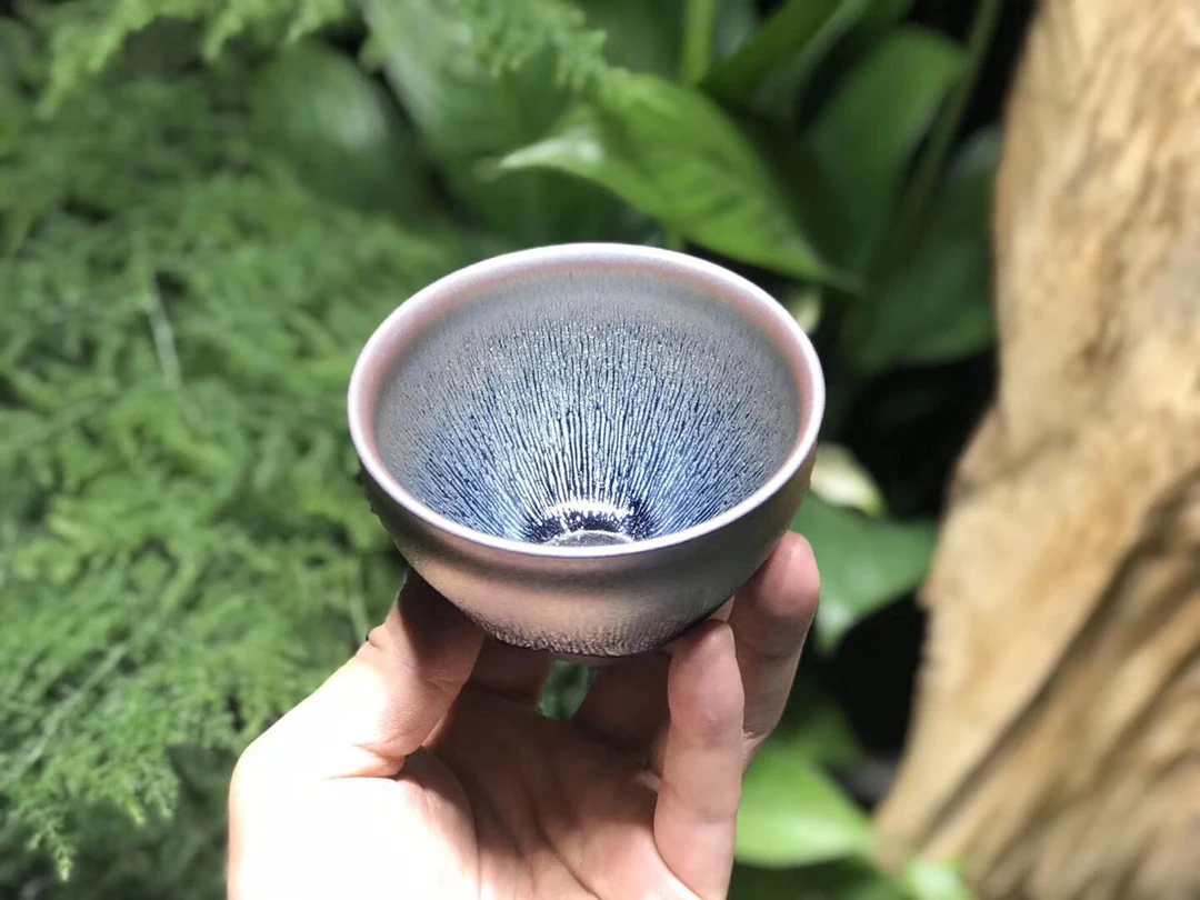 Китайская чайная миска Jian kiln JZ126 с серебряной меховой глазурью от известного