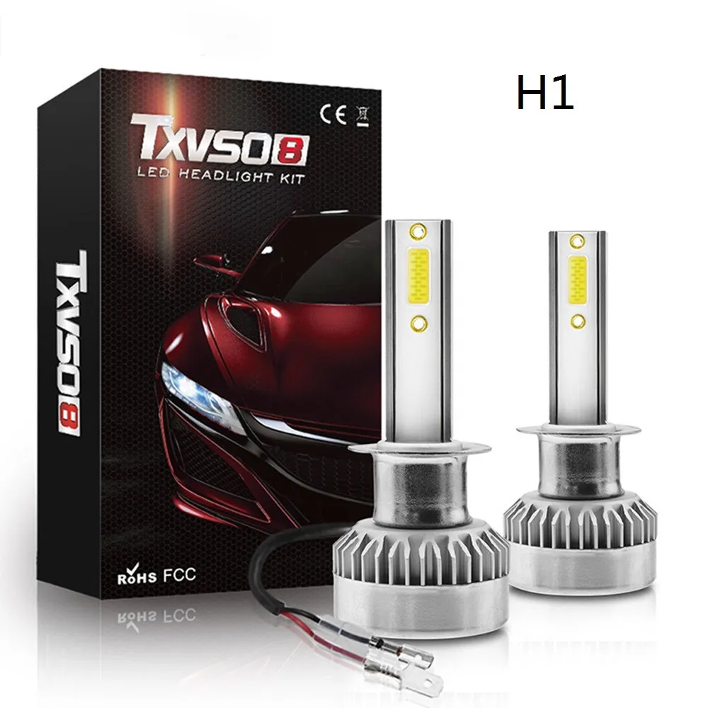 

2Pcs/Set Super Bright Car Headlights TXVS08 LED G1 H1 H7 9005/HB3 H4-H/L 55W 6000K White 20000LM/Set DC9V-32V IP68