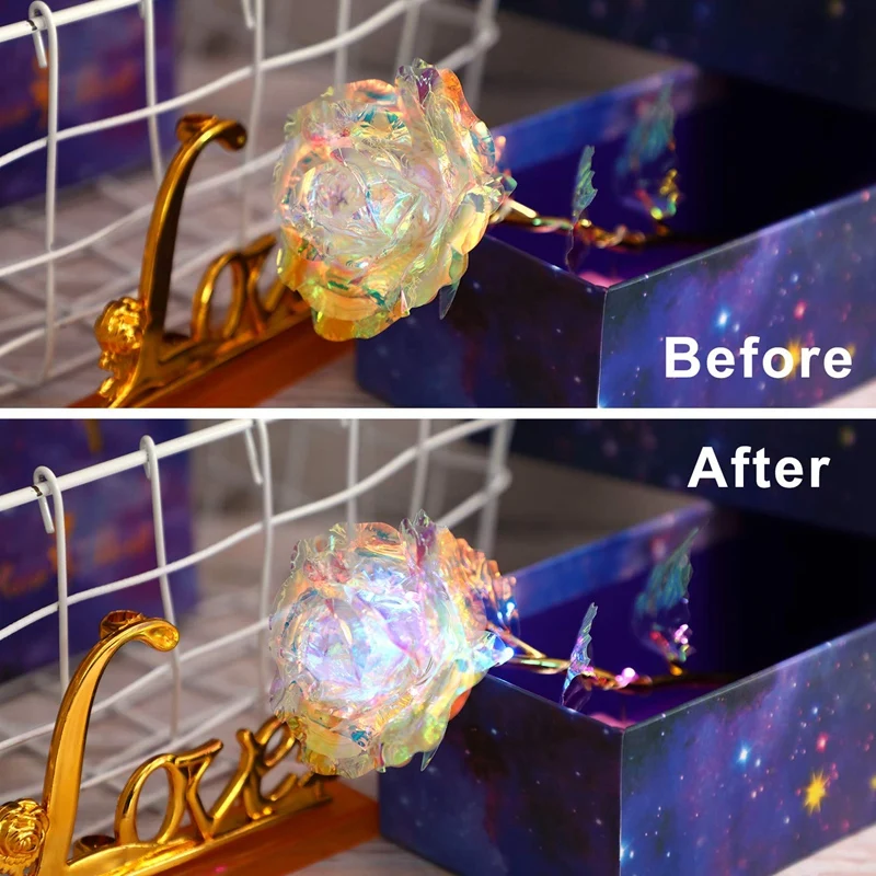 Красочный хрустальный Галактический искусственный цветок розы светодиодный