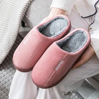 women slippers winter simple house indoor non slip thick bottom male mules soft warm flat heel indoor bedroom couple slippers
