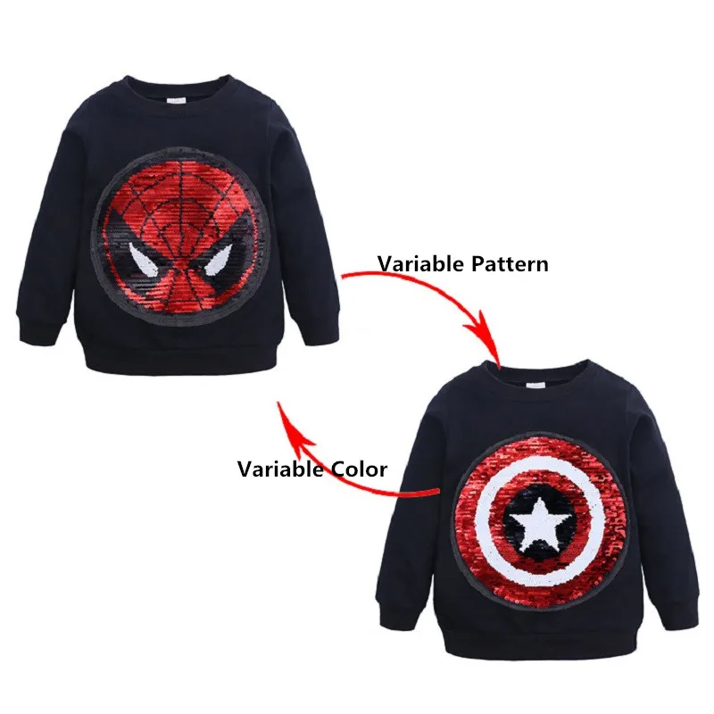 Детский осенний свитер с длинным рукавом разноцветным рисунком|Толстовки и