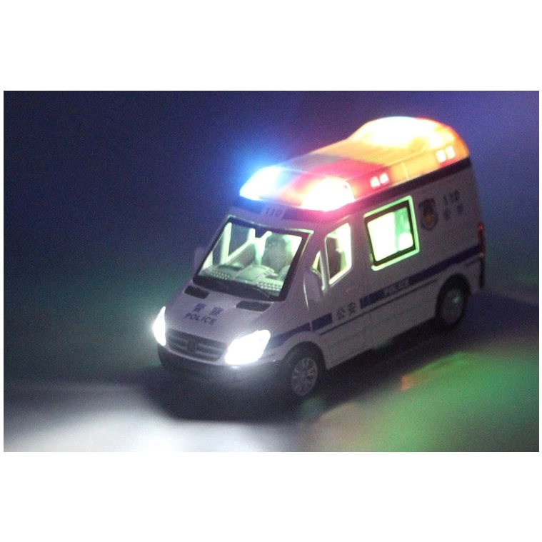

Zhenwei 1:32 Hospital Rescue Ambulance Police Diecast Metal Car Model with Pull Back Sound Light Toys Gifts BoysToy Car