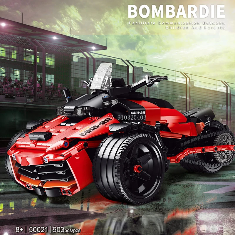 

High Tech Creator Motorcycle Can-Am Spyder F3-S Mechanical Traffic 903pcs Moc Building Blocks Toys for Boys Gift