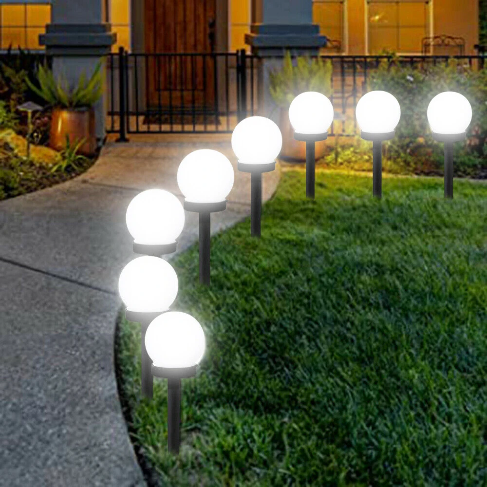 

8PCS/Lot LED Ball Light Lamp Solar Power Outdoor Garden Path Yard Lawn Road Courtyard Ground Lamps Waterproof Garden Decor TSLM1