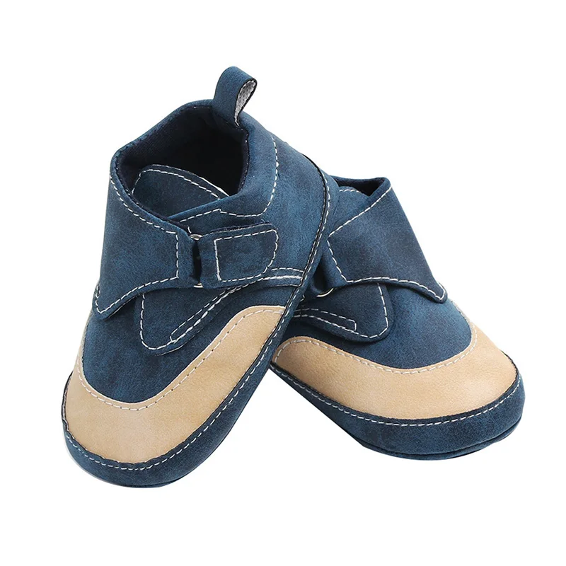 Mocasines antideslizantes para reci&eacute;n nacido, zapatillas deportivas de piel sint&eacute;tica para primeros pasos, suela suave, de 0 a 12 meses-4