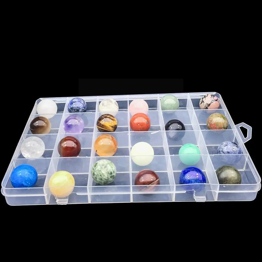 

20mm Natural Crystal Ball Boxed Colorful Natural Stone Collectible Home Ball Gemstone Set Gifts Stone Decor H6X7