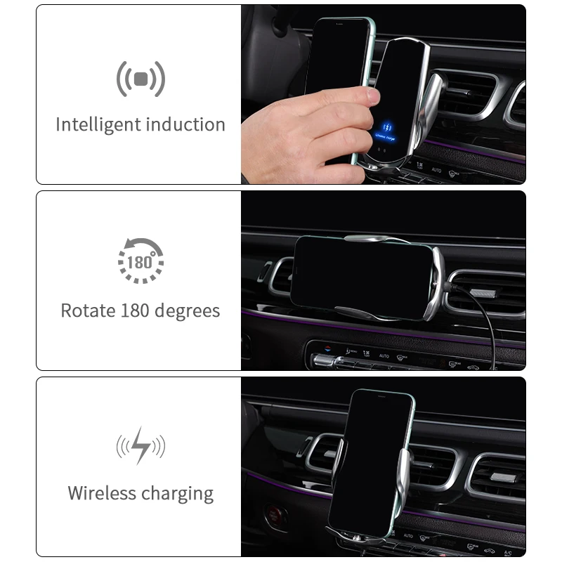 wireless charger car phone holder for iphone 13 11 12 pro 15w qi induction automatic clamping air vent mount universal charger free global shipping