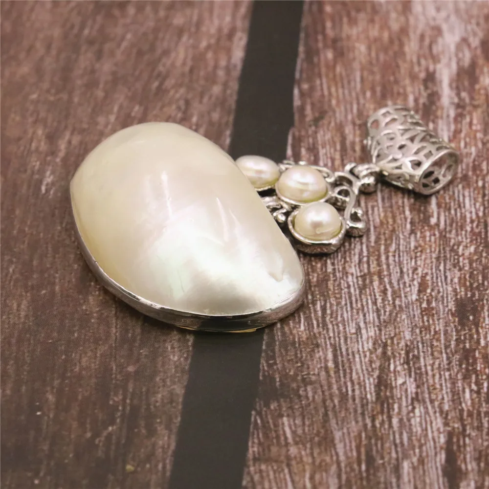 Высокое качество хит продаж натуральный белый кулон в виде ракушки ожерелье