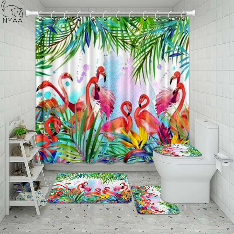 Vixm фламинго Африка ванная комната водонепроницаемый набор для занавесок душа
