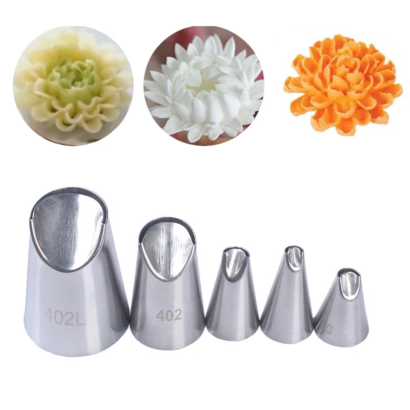 5 шт. хризантемы глазури трубопроводов сопла из нержавеющей стали инструмент для