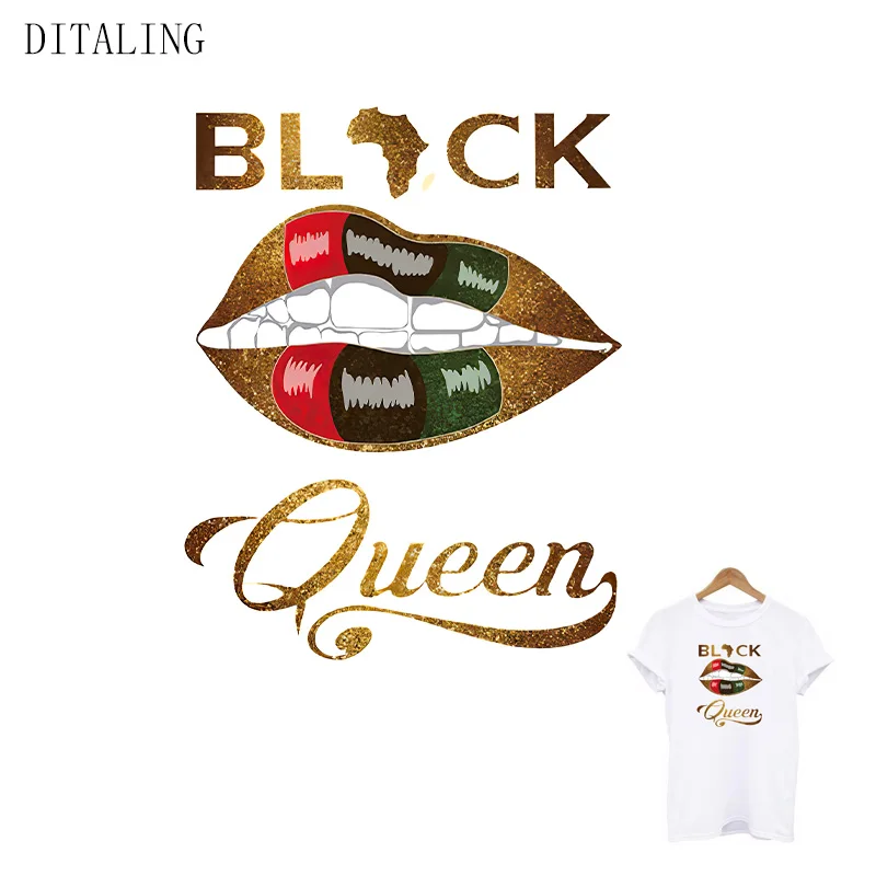 Наклейка черные и королевские губы приклеивающаяся утюгом наклейка для одежды