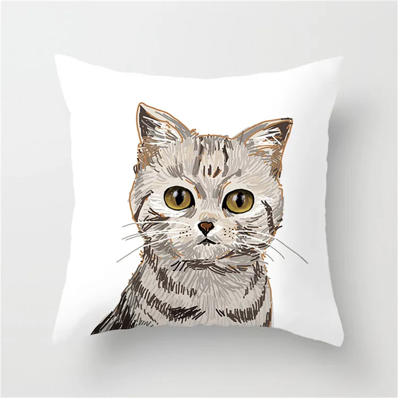 Fuwatacchi животных чехол для подушки с кошкой размером 45*45 милым рисунком кота