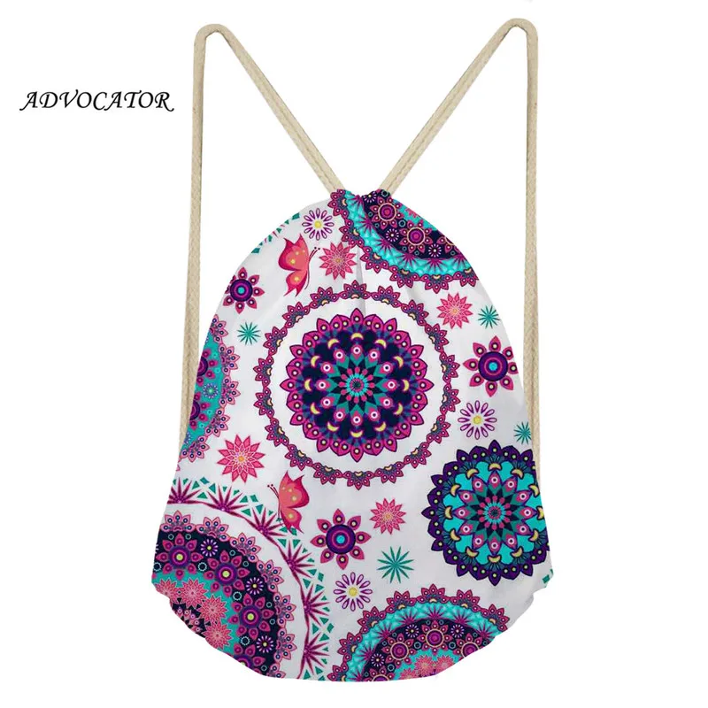 Женский рюкзак с цветочным принтом водонепроницаемый спортивный карманами и