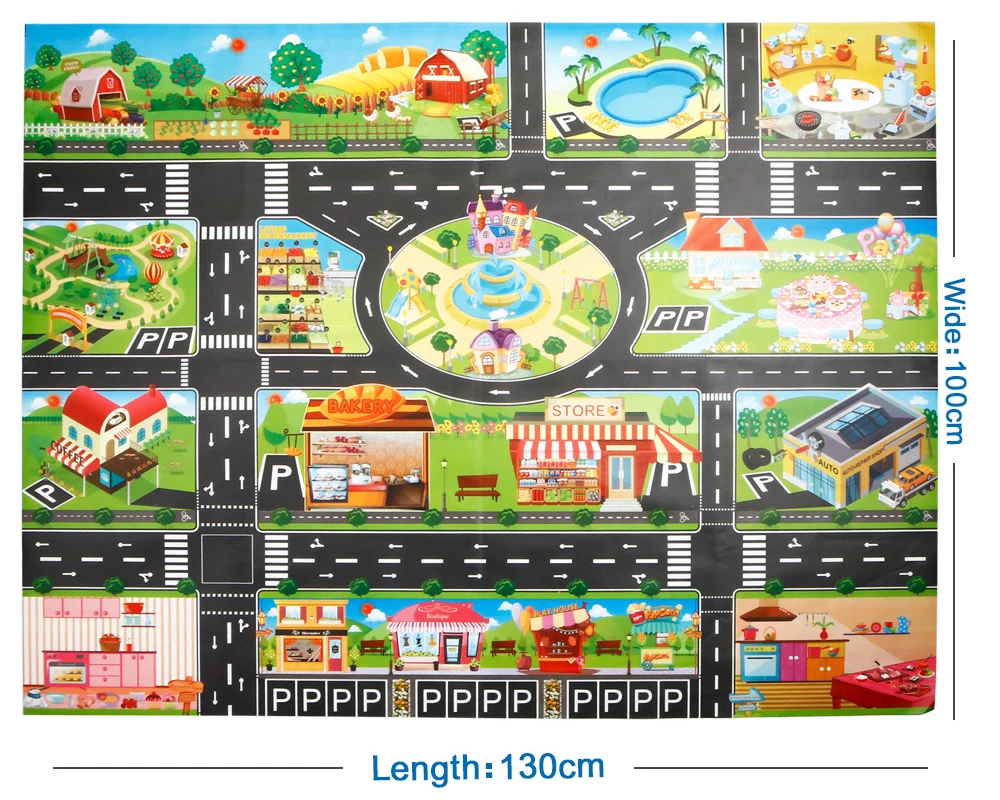 Детский коврик сделай сам с картой для парковки игрушки детские игровые коврики