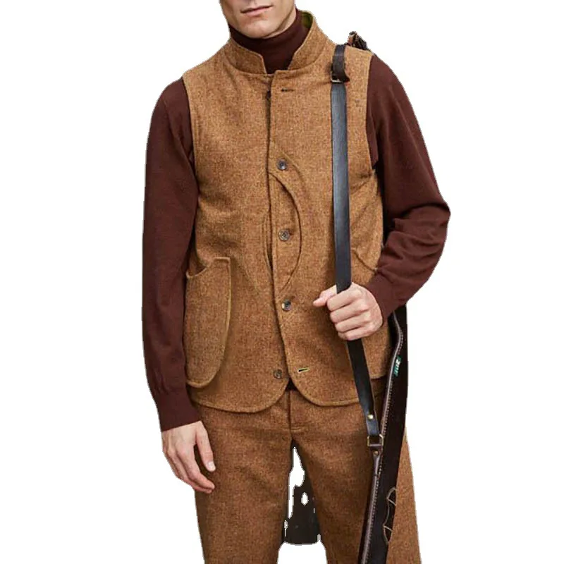 

Мужской однобортный жилет, повседневная хлопковая куртка, верхняя одежда, кардиган, Осень-зима 2021