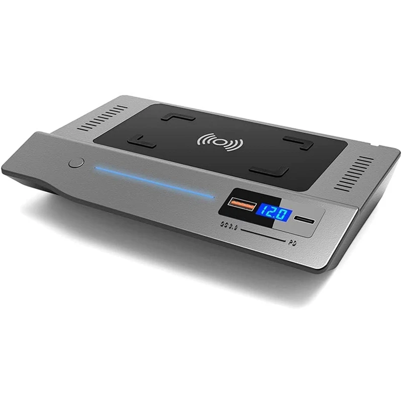 

15 Вт Быстрое беспроводное автомобильное зарядное устройство, быстрая зарядка, беспроводное Qi зарядное устройство для телефона, коврик для ...