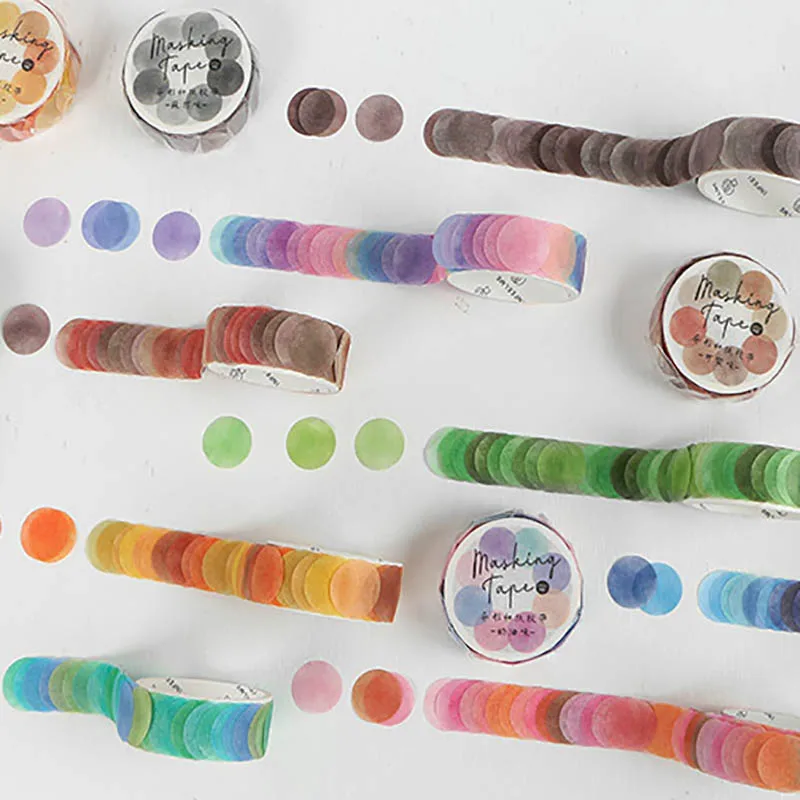 

100Pcs/Roll Dot Scrapbooking Decoration Stickers Supplies Fruit Style Tape Paper Labels Multi Purpose Photo Decor DIY Crafts