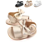Летние сандалии с бантом для детей 0-2, Классическая обувь для принцессы, нескользящая подошва, для новорожденных, повседневная обувь для начинающих ходить детей