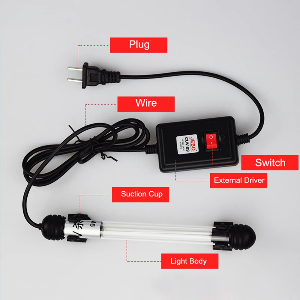 Fish tank Submersible UV Sterilizer Lamp Light Ultraviolet Filter Waterproof Water Cleaner For Aquarium Pond Coral 5w/7w/9w/11w