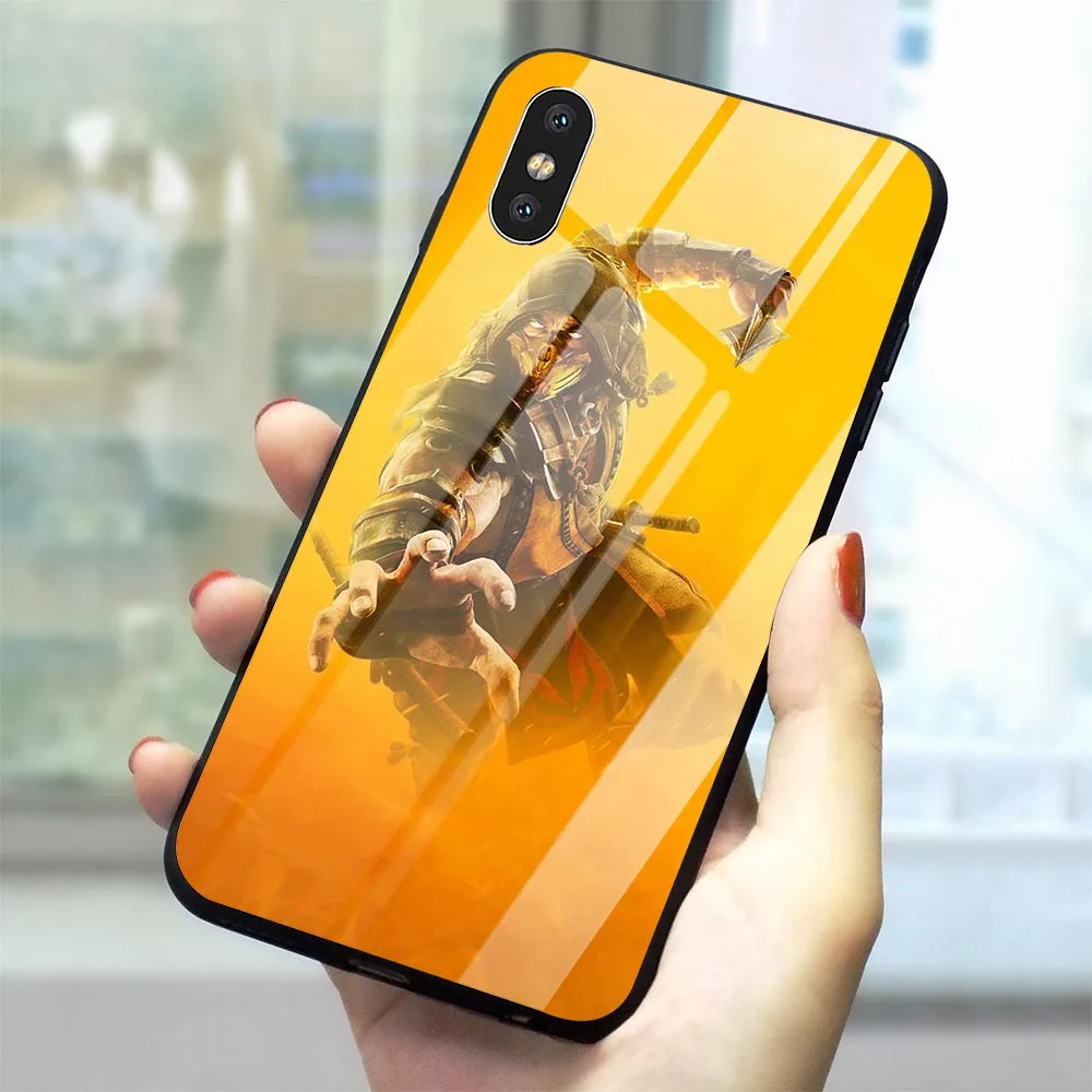 Чехол для телефона из закаленного стекла Scorpion In Mortal Kombat iPhone SE 5 5S 6 6S 7 8/6 8 Plus X XS XR Xs