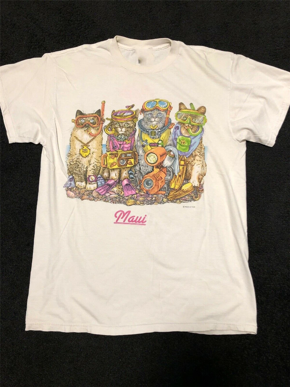 Футболка с рисунком кошки из мультфильма Мауи Белая Летняя футболка большого