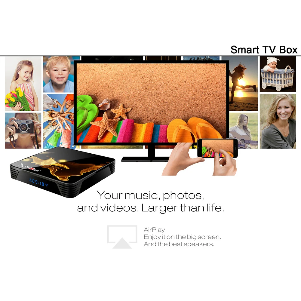 

X99 MAX+ S905X3 Smart TV Box Android 9.0 4GB 32GB-128GB WiFi 1000M Media player 8K video decoding Gigabit port learning function