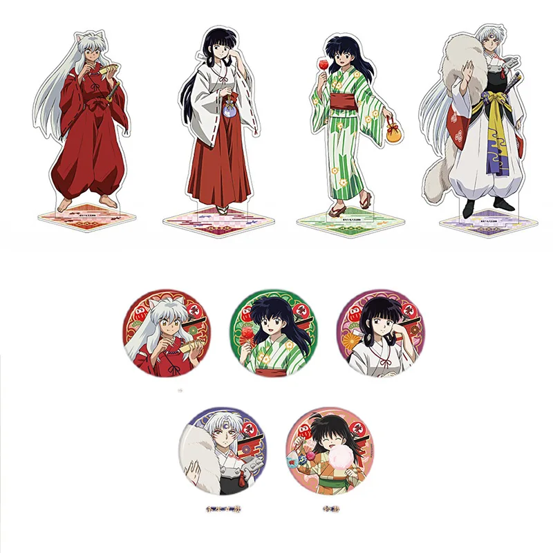 

Аниме Inuyasha Sesshoumaru Higurashi Kagome Miroku искусственная Модальная Брошь булавка прозрачная карточка Косплей