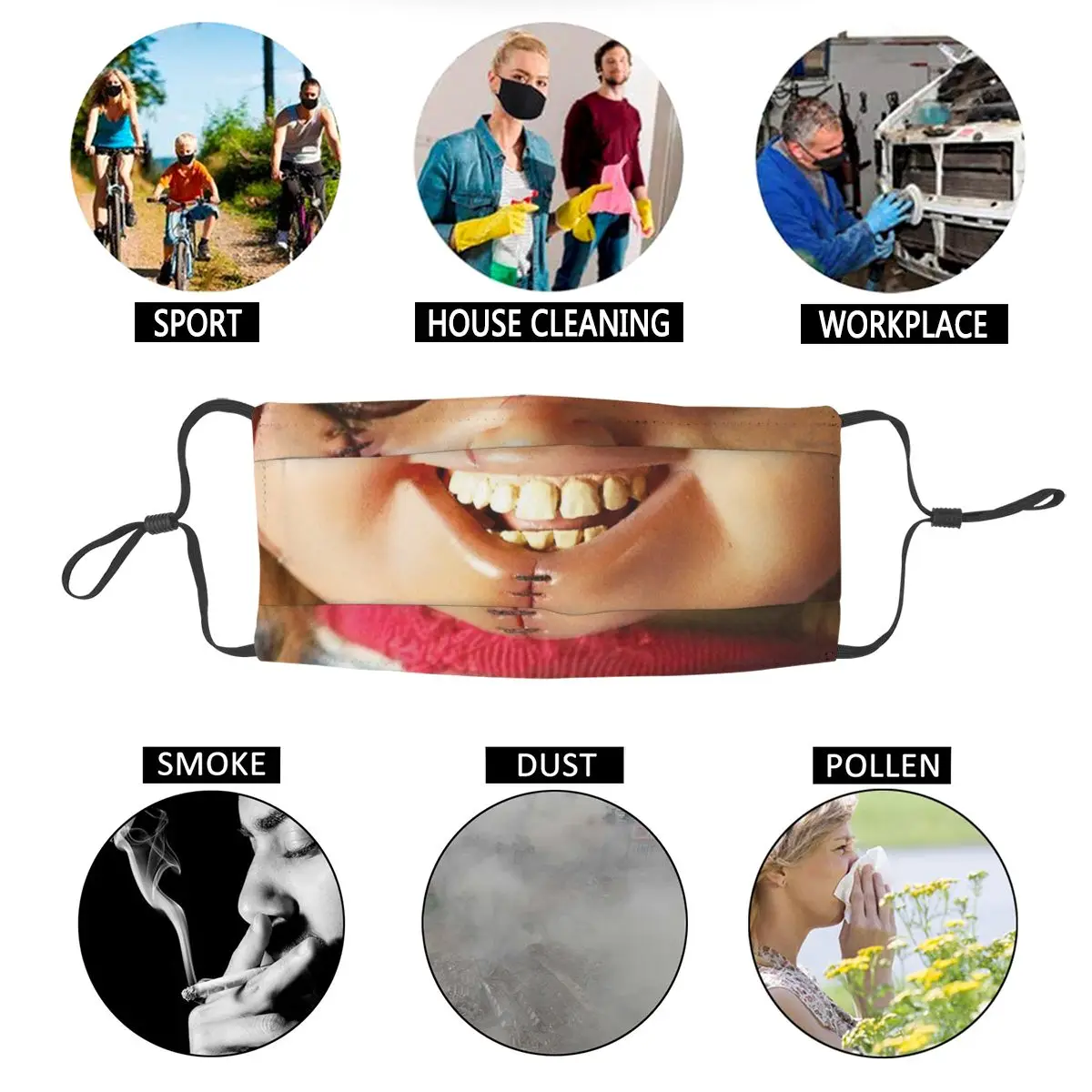 

Chucky Reusable Mouth Face Mask Horror Anti Haze Dust Mask Protection Cover Respirator Mouth Muffle