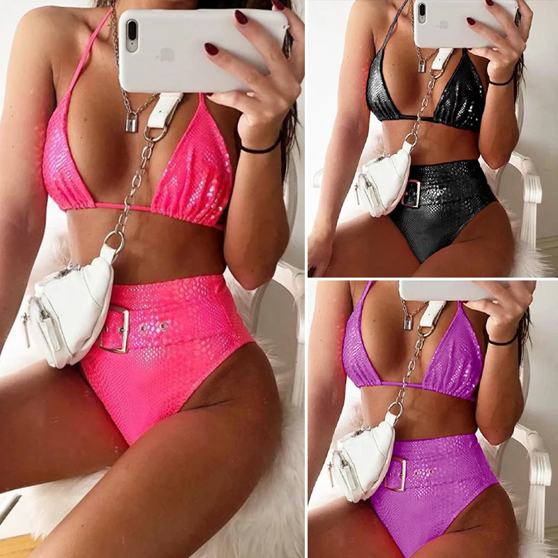 Misswim, сексуальный комплект бикини с высокой талией,, купальник с поясом, женский купальник, пуш-ап, треугольный бикини, купальник, Женская пляжная одежда, новинка